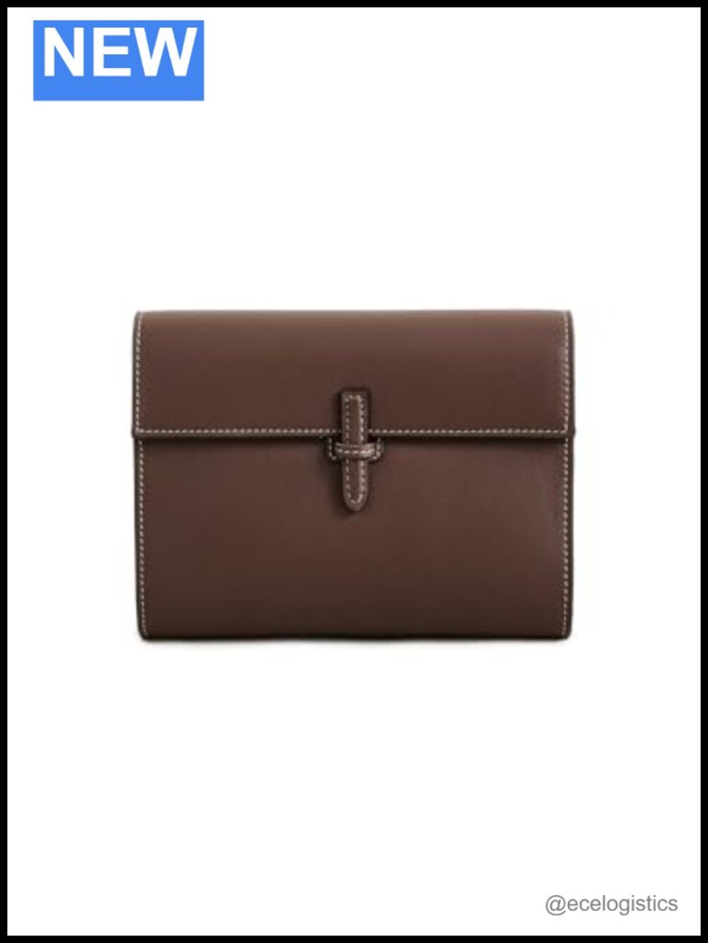 Small Soft Clutch Nappa Leather Fold-Over Magnetic Closure